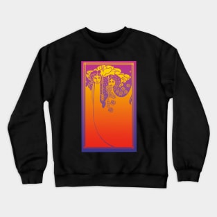 Art Nouveau Ladies (orange on purple) Crewneck Sweatshirt